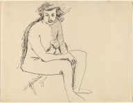 Nude Seated on Folding Stool, Turned to the Right-ZYGR68778
