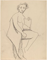 Nude Sideways on a Chair, Right Leg Extended to Ground-ZYGR68772