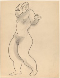 Standing Female Nude Turned to the Left, Arms Raised, Head Lowered-ZYGR68597