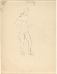 Standing Female Nude Turned to the Right, Hands on Hips-ZYGR68648