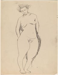 Standing Female Nude, Arms Behind Back, Gazing Down to Right-ZYGR68963
