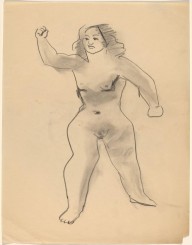 Standing Female Nude, Feet Apart, Right Arm Raised in Fist-ZYGR68956