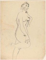 Standing Female Nude, Right Knee and Left Arm Bent, Three-quarters View to Right-ZYGR68933