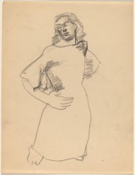 Standing Figure in a Long Dress, Left Hand on Hip-ZYGR68982