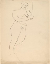 Standing Nude Leaning to the Right, Head Resting on Hand-ZYGR68609