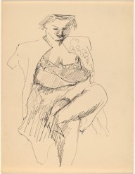 Woman Seated with Jacket Worn over Shoulders-ZYGR68626