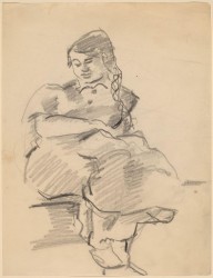 Young Girl Seated, Hair Falling over Left Shoulder-ZYGR68655