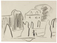 Ernst Ludwig Kirchner-Blick auf das Palais im Gro�en Garten in Dresden. 1909.