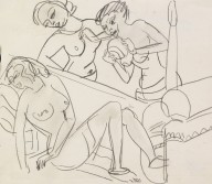 Ernst Ludwig Kirchner-Drei weibliche Figuren (nach Ajanta-Fresko). Um 191011.