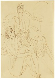 Ernst Ludwig Kirchner-Hockender Akt und sitzende Dame. Um 1915.