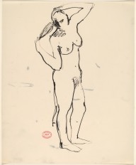 Untitled [standing female nude pulling back her hair]-ZYGR122877