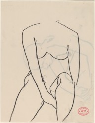 Untitled [seated female nude holding her left thigh] [recto]-ZYGR122097