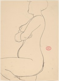 Untitled [side view of a kneeling nude crossing her arms] [recto]-ZYGR122095