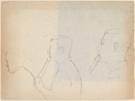 Untitled [three studies head of a man playing a wind instrument] [verso]-ZYGR144499