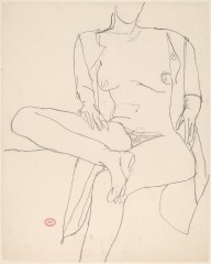 Untitled [seated nude with her shirt open and leg crossed]-ZYGR122772