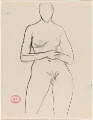 Untitled [front view of nude standing with hands on her belly]-ZYGR121958