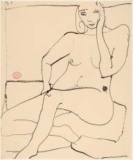 Untitled [seated nude holding her head with her left hand]-ZYGR122501