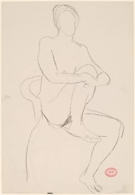 Untitled [seated female nude with leg pulled into chair] [rverso]-ZYGR144506