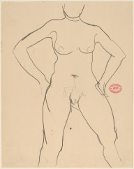 Untitled [front view of a female nude with arms akimbo]-ZYGR122722