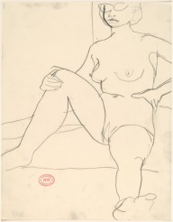 Untitled [seated female nude wearing glasses]-ZYGR122299