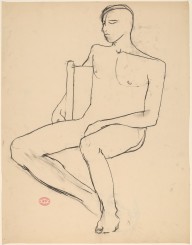 Untitled [seated nude with his right arm over the chair back] [recto]-ZYGR122767