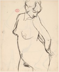 Untitled [standing nude looking over her left shoulder] [recto]-ZYGR122611