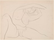 Untitled [female nude stretching while seated] [recto]-ZYGR122578