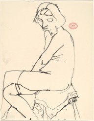 Untitled [seated female nude in stockings with crossed legs]-ZYGR122233