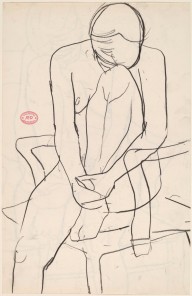 Untitled [seated nude with resting her head on her knee] [recto]-ZYGR122988