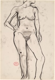 Untitled [standing female nude with right hand on hip] [recto]-ZYGR122970