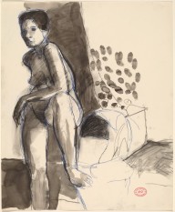 Untitled [standing nude with her left foot on a chair seat]-ZYGR122546