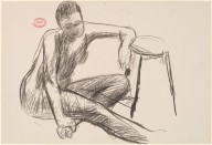 Untitled [seated female nude resting her left arm on a stool]-ZYGR122438