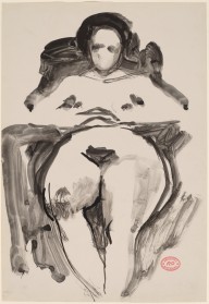 Untitled [nude seated with her arms on chair armrests]-ZYGR122952