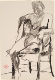 Untitled [seated female nude with right arm over chair back]-ZYGR122212