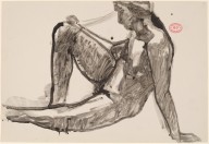 Untitled [side view of seated nude leaning back on her left arm]-ZYGR122420