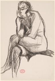 Untitled [seated nude crossing her legs and resting her chin on her right hand]-ZYGR121993
