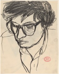 Untitled [head of a woman in eyeglasses] [recto]-ZYGR130428