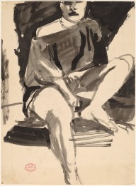 Untitled [seated figure with bare shoulder] [recto]-ZYGR122926
