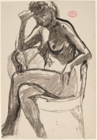 Untitled [female nude in an armchair with right hand to forehead]-ZYGR122222