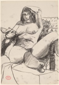 Untitled [female nude seated and reading] [recto]-ZYGR122385