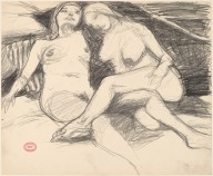 Untitled [two reclining female nudes with a striped pillow]-ZYGR122966