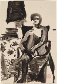 Untitled [seated nude adjusting her black stocking]-ZYGR122925