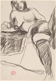 Untitled [reclining nude in stockings leaning on her right arm] [recto]-ZYGR122902