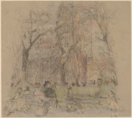 Untitled (Church and Figures on Park Benches)-ZYGR68048