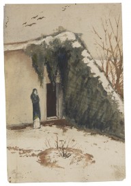 August Macke-Frau im Innenhof. 1903.
