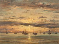 Sunset at Scheveningen  A Fleet of Fishing Vessels at Anchor-ZYGR158587