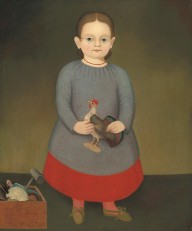 Girl with Toy Rooster-ZYGR42474