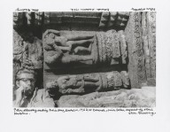 Peter Orlovsky smoking Indian Hemp, November 1962 at Konarak beside fallen segment of stone sculptur