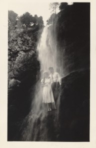 Double Expose - Snapshot Showing Zim & Rita in Multnomah Falls, Old Oregon Trail 716 - 2937 Oregon 7