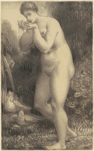 Standing Female Nude Drinking at a Fountain-ZYGR179918
